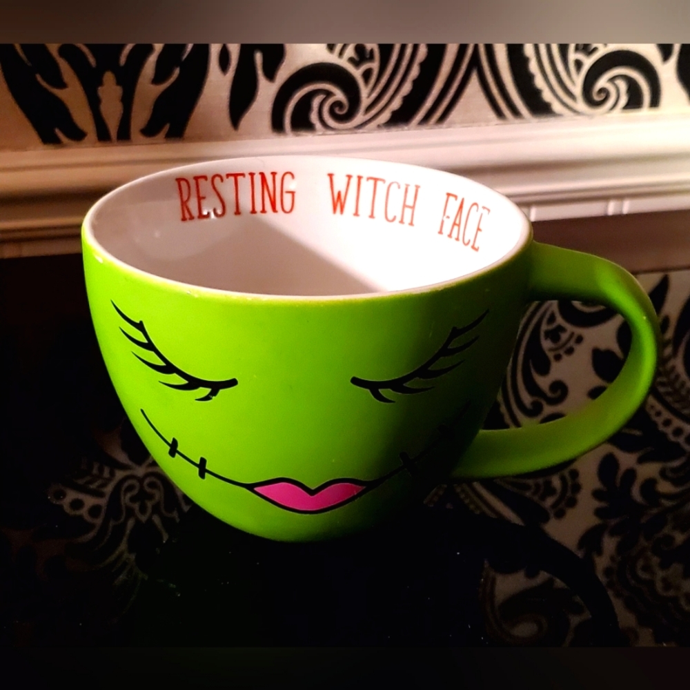 Resting Witch Face Large Coffee Mug by Sheffield Home